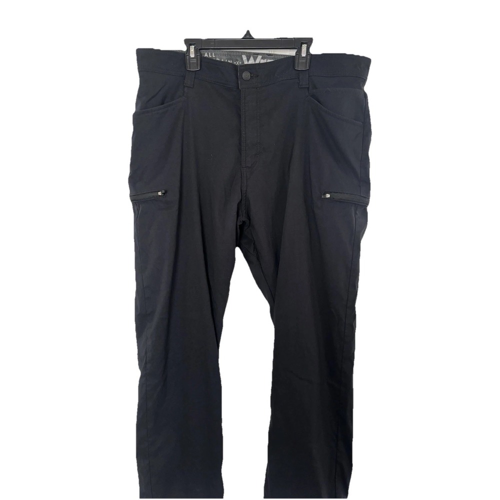 Wrangler ATG Pants Mens 36x30 Black Fleece Lined Hiking All Terrain Gear Straigh